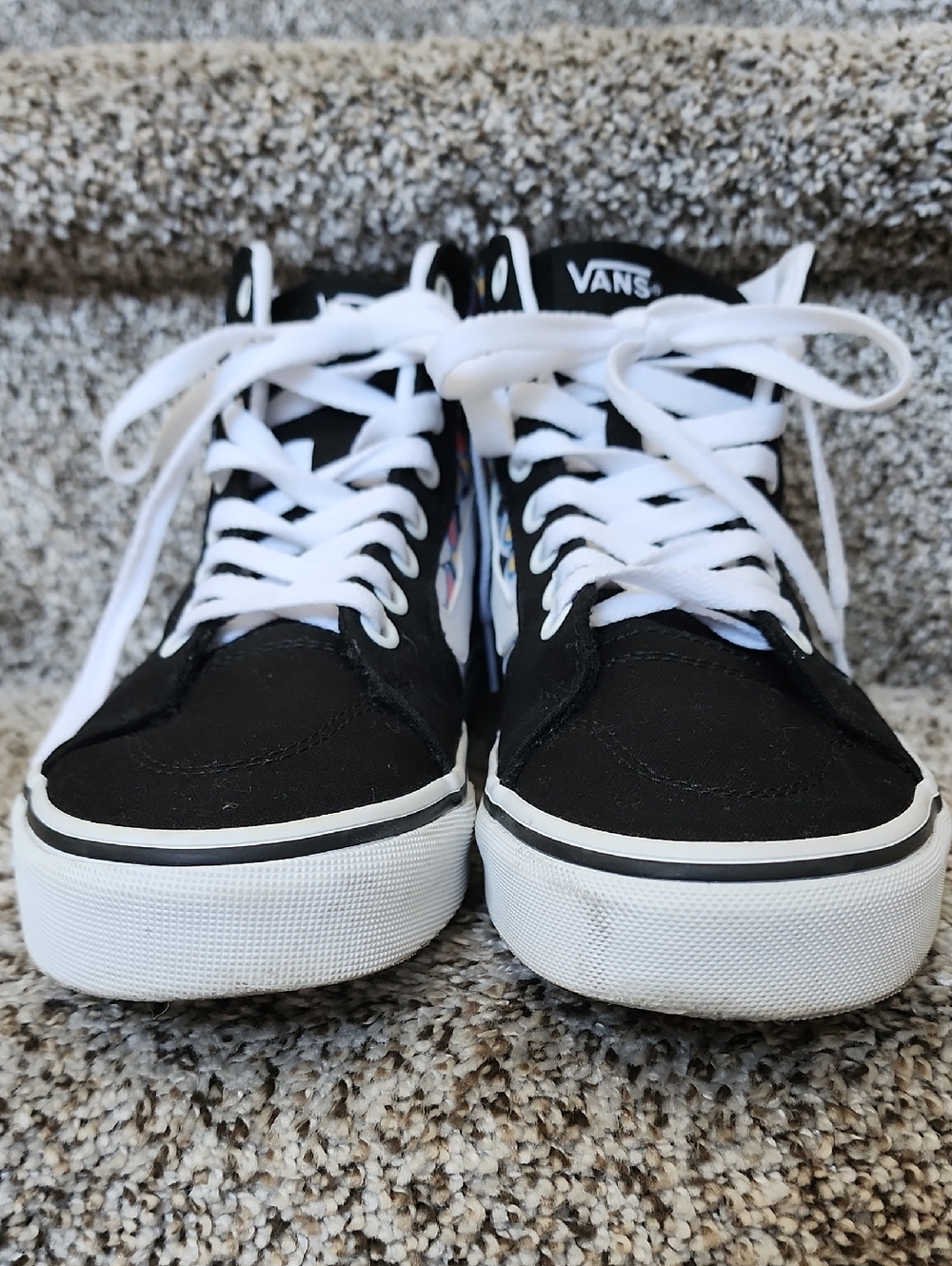 Vans womens High-Top Sneakers butterfly checkered Pattern Canvas Sneakers Sz 6.5 - Picture 4 of 12